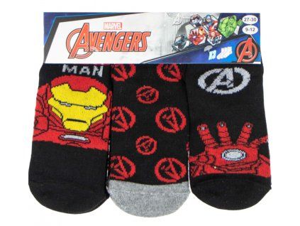 Merch Ponožky Avengers Black 3 pack