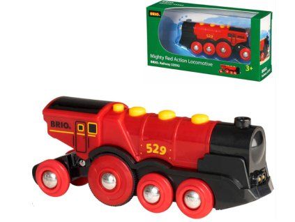 BRIO 33592 Mohutná eletrická lokomotiva se světly červená