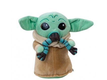 Plyšová hračka Baby Yoda with Frog 30cm