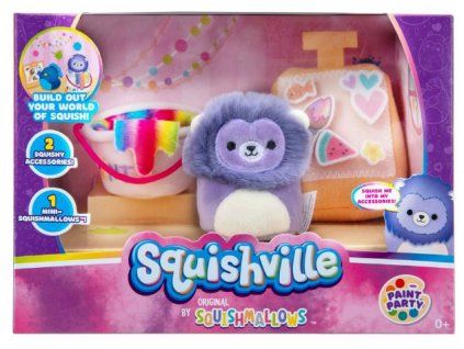 Plyšová sada Squishville lev a malířský set 5cm Nové