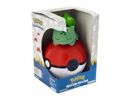 Radiobudík s lampičkou Pokémon spící Bulbasaur na Pokeballu