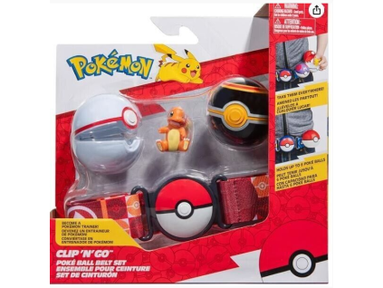 Set Pokémon Clip N Go Pokéball, Luxury Ball a Charmander s páskem
