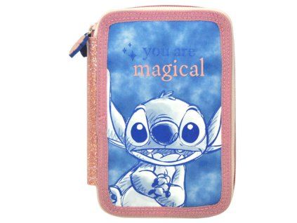 Penál Lilo a Stitch růžový dvoupatrový