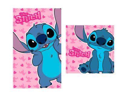 Set ručníků Lilo a Stitch růžové 2ks