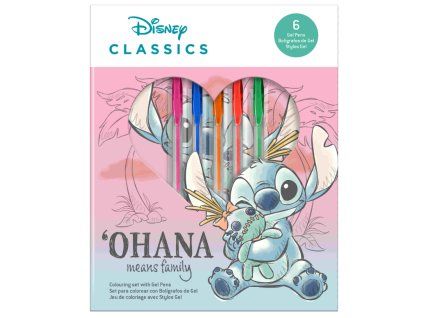 Set zápisníku a gelových per Disney Stitch
