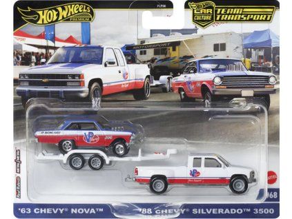 Hot Wheels Premium Car Culture 63 Chevy Nova a 88 Chevy Silverado 3500