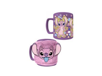 Hrnek Stitch Angel s plyšem 440ml