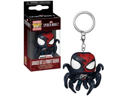 Klíčenka Funko Pocket Pop! Marvel SpiderMan 2 Advanced Suit 2.0 Symbiote Takeover