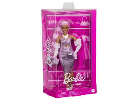 Barbie Modelka Metalické šaty