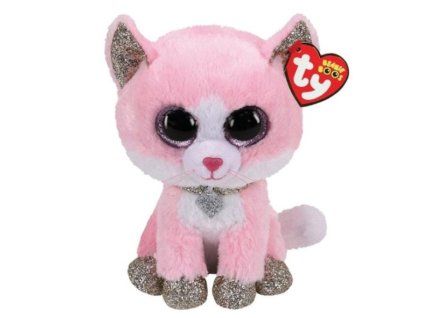 Plyšák Ty Beanie Boos Fiona růžová kočka 16cm