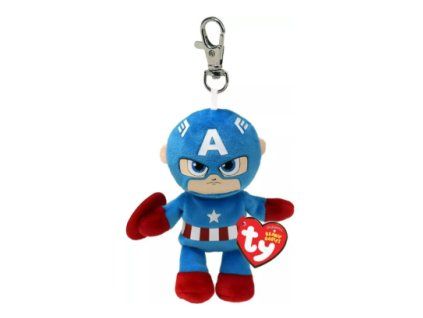 Plyšový přívěšek Ty Babies Marvel Captain America 8,5cm