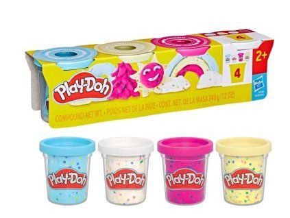 Play doh Modelína s konfetami 4ks