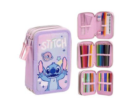 Trojitý penál Disney Lilo a Stitch růžový