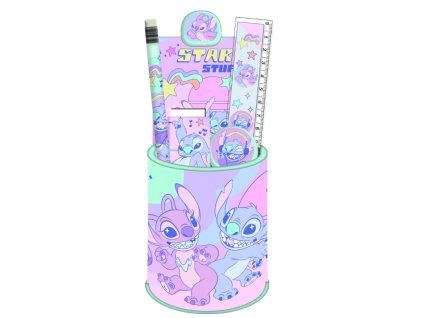Sada psacích potřeb s kelímkem Stitch a Angel