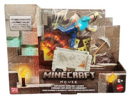 Figurka Minecraft film Steve s vozíkem