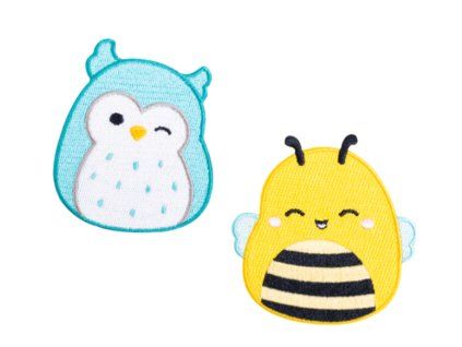 Nažehlovací záplaty Squishmallows Winston a Sunny