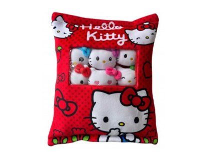 Plyšový polštář Hello Kitty s mini plyšáky