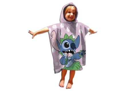 Pončo Disney Stitch růžové 55x110cm