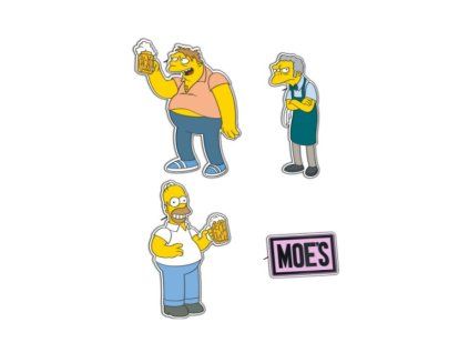 Set odznaků The Simpsons Moes Tavern 4ks