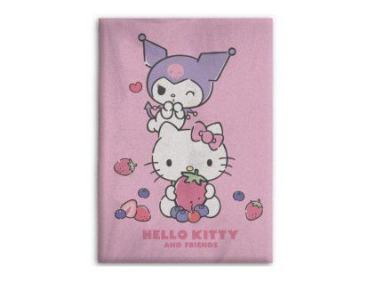Flísová deka Hello Kitty s ovocem