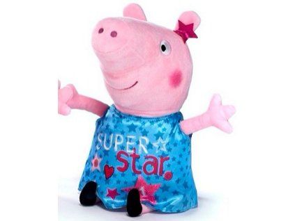 Plyšák Prasátko Peppa modré šaty 30cm