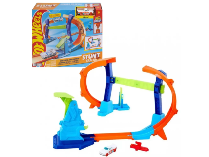 Hrací set Hot Wheels Speed Snap Stunt Tracks Corkscrew Jump Champion