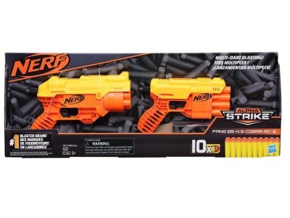 Pistole Nerf Alpha Strike 3 Fanq QS4 a Cobra RC6