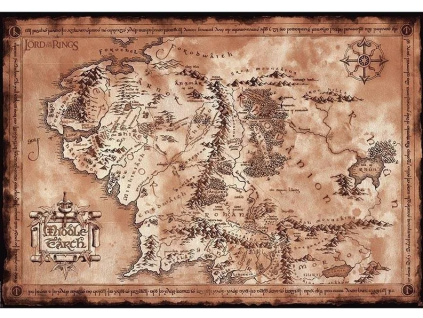 Plakát Pán prstenů Mapa Středozemě 91x61cm