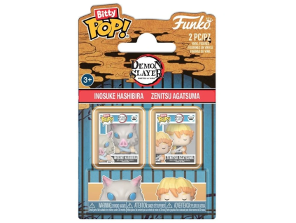 Funko Bitty Pop! Demon Slayer Inosuke Hashibira and Zenitsu Agatsuma