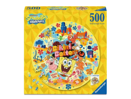 Kulaté puzzle Spongebob v kalhotách 500 dílků