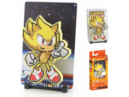 Sběratelská karta FiGGYZ Pixel Art Sonic the Hedgehog Super Sonic