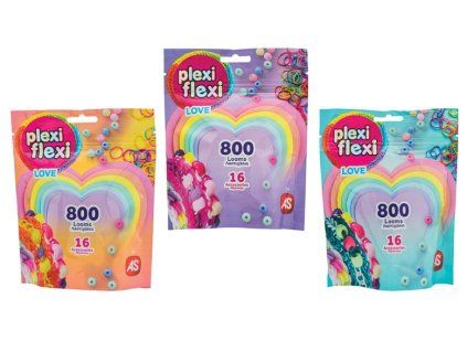 Náramky PlexiFlexi Love 800gumiček a 16 přívěšků Nov