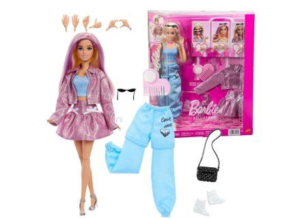 Barbie Deluxe Style v růžové sukni s bundou