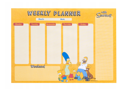 Týdenní plánovač The Simpsons A4
