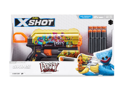 Pistole X Shot Skins Flux Poppy Playtime žlutá