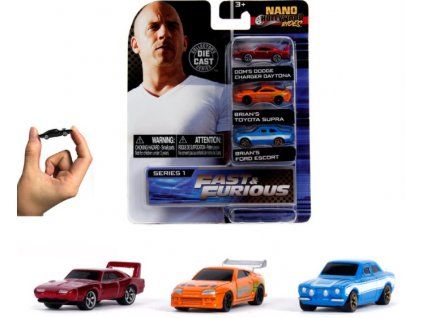 Toys Autíčka Fast and Furious 3ks Pack Nano 2