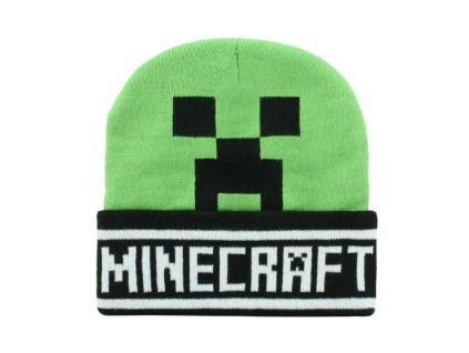 Merch Čepice Minecraft Creeper Face Green and Black Beanie
