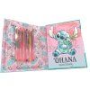 Set zápisníku a gelových per Disney Stitch1